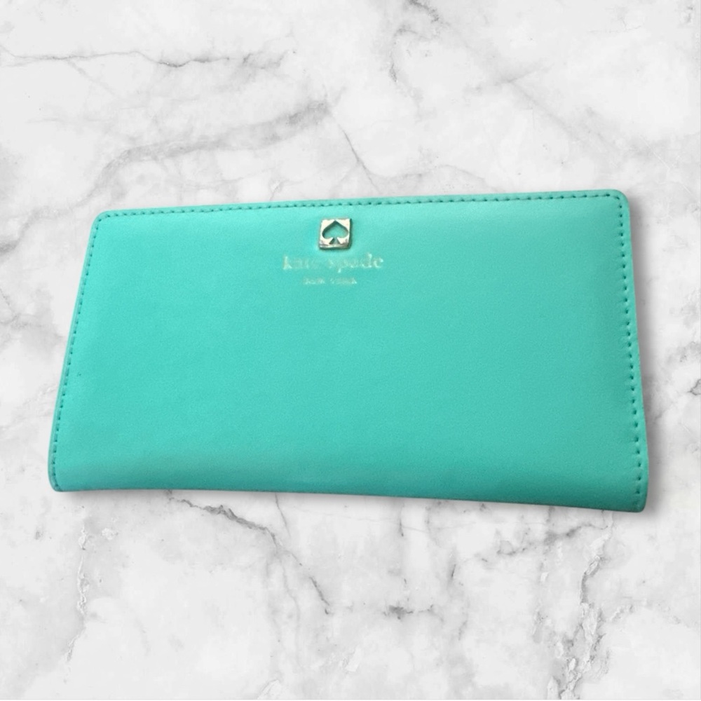 kate spade Turquoise Leather Continental Wallet - Picture 2 of 8